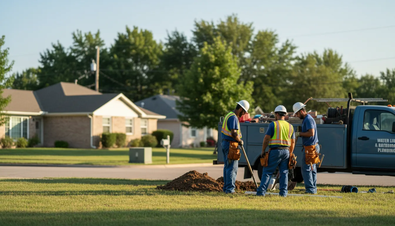 Residential water line and bathroom plumbing service in Sentinel, OK